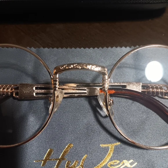 Gold Round Glasses with Case - Picture 3 of 7